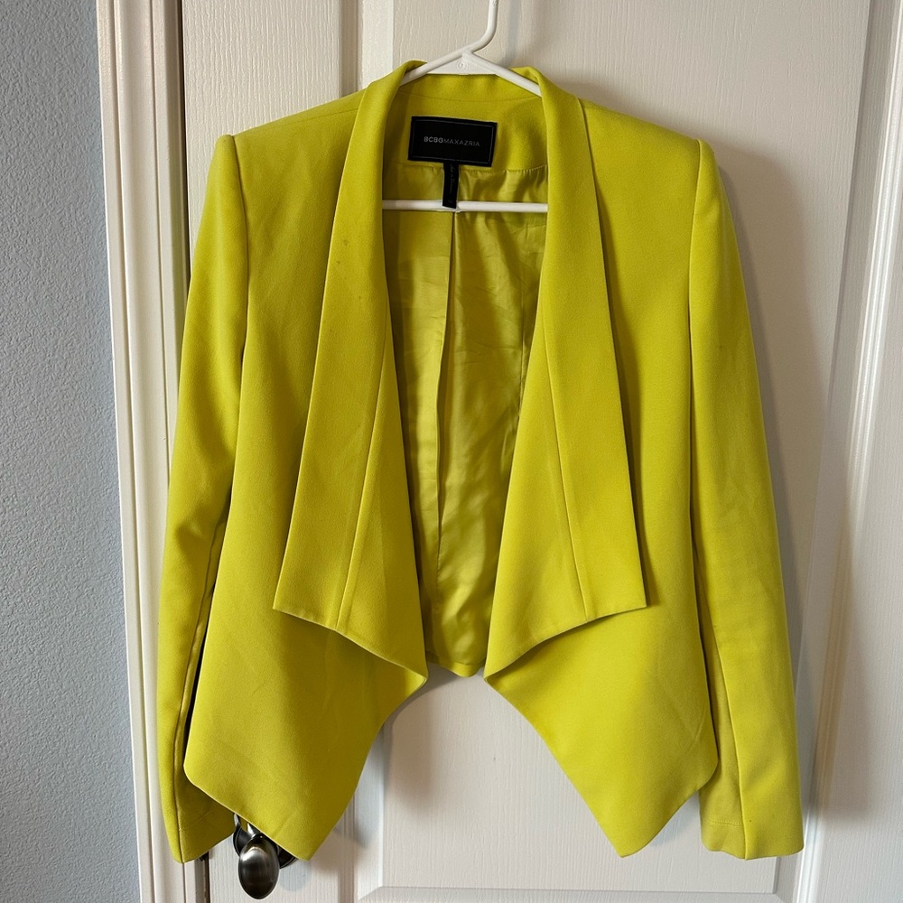 BCBG neon yellow blazer